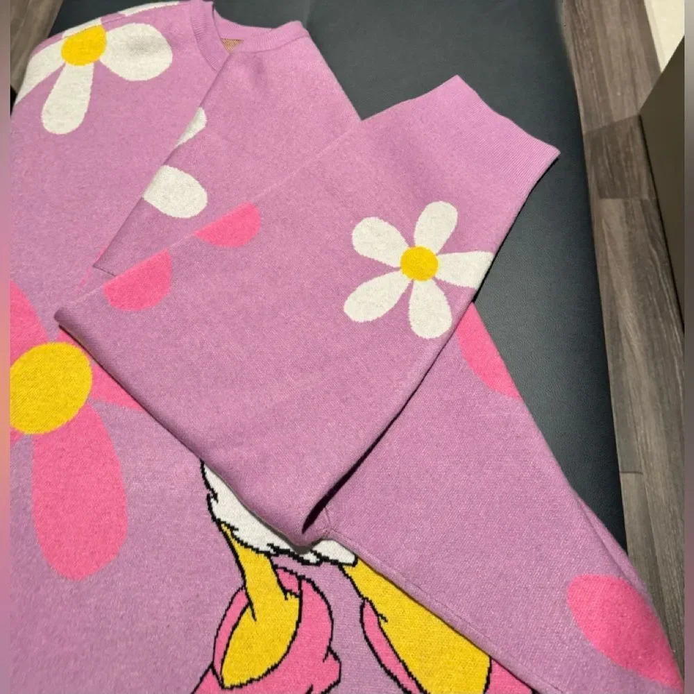 NWT Disney Parks Daisy Duck Flower Knit Pullover Sweatshirt Sweater Plus Size 3X - Picture 8 of 16
